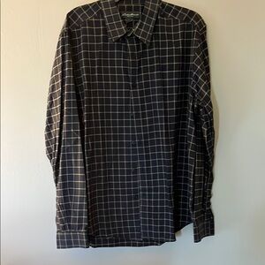 Eddie Bauer Casual Black and Cream Button Down Shirt